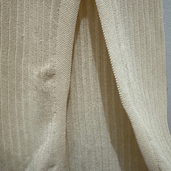 380 ZARA | NWT Cream Beige Ribbed Knit Split Hem Pants (Size S) - Picture 4 of 9